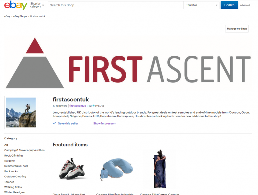 First Ascent Clearance Deals On Ebay